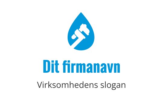 Moderne blå vanndråpe logo design med en skiftenøkkel inni