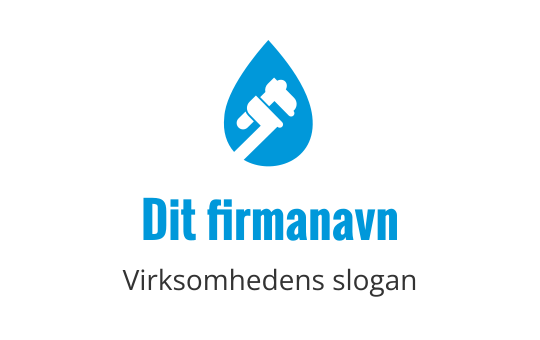 Moderne blå vanndråpe logo design med en skiftenøkkel inni