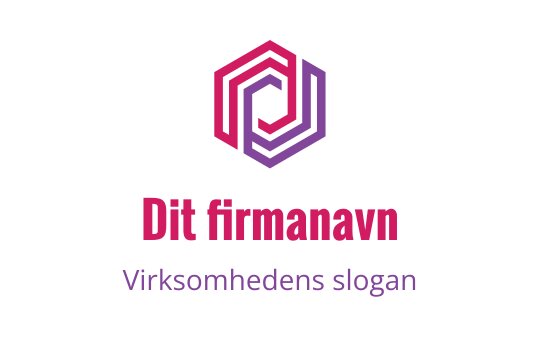 Moderne sekskantet logo design med lagdelte røde og lilla linjer