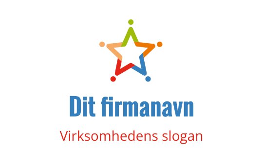 Fargerik stjerne logo design med sammenkoblede punkter og fet tekst