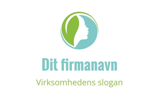 Elegant logo med en profil silhuett i en sirkulær grønn og blå form