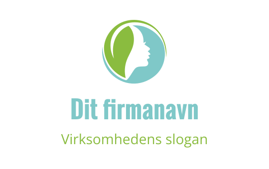 Elegant logo med en profil silhuett i en sirkulær grønn og blå form