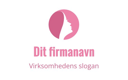 Elegant rosa silhuettlogo med en kvinnes profil