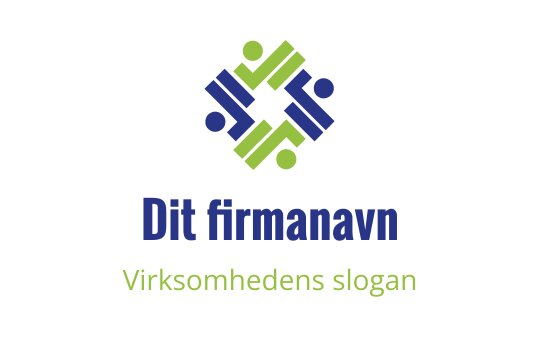 Moderne geometrisk logo med blå og grønne sammenflettede former