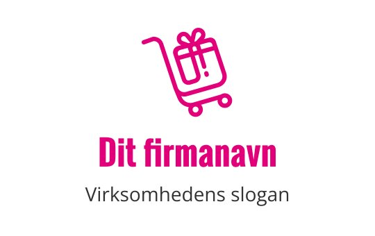Lekent handlekurv logo design med en gaveeske i rosa