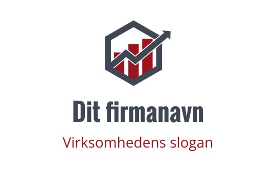 Moderne logo design med sekskant, stigende graf og pil