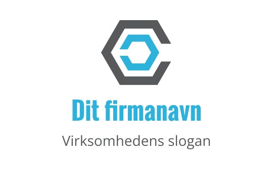 Moderne sekskantet logo design med blå og grå geometrisk form