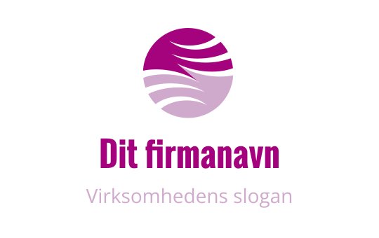 Moderne sirkulær logo med lilla bølger og jevne overganger