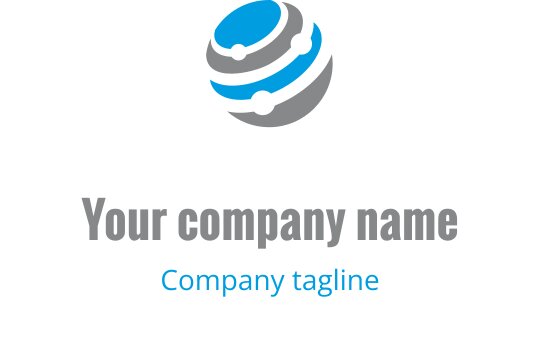 Moderne globus logo design med blå og grå elementer