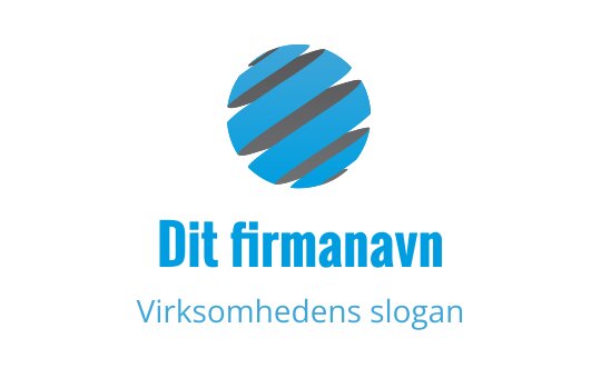 Moderne sirkulært logo design med blå striper og fet tekst