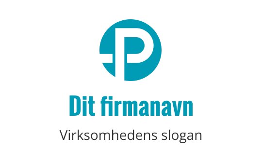 Moderne teal logo med en stilisert bokstav P i en sirkel