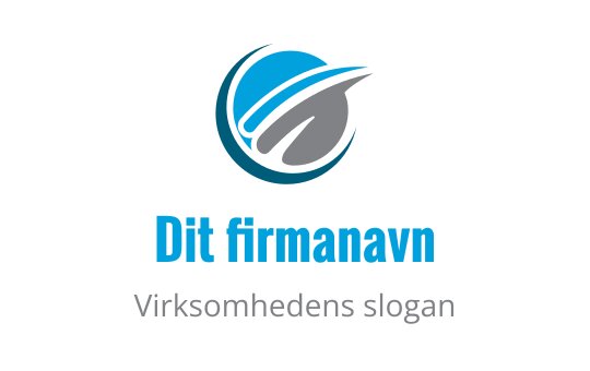 Moderne sirkulær logo med blå og grå elementer og dynamiske linjer