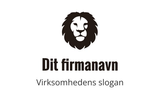 Moderne logo design med en dristig løvehode i mørkebrune nyanser