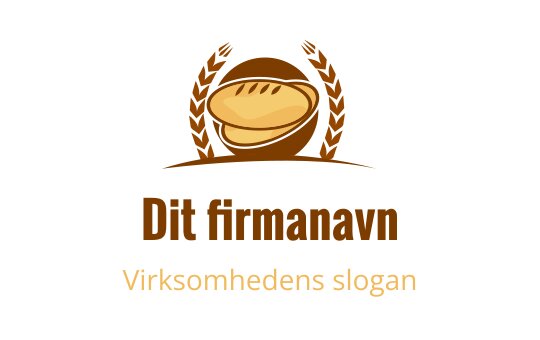 Varm brun logo med et brød og hveteaks