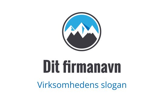 Sirkulært logo design med blå fjell og en grå base