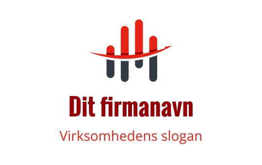 Moderne logo design med røde og grå stenger og en buet linje