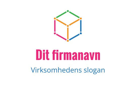 Fargerik geometrisk kube logo design med sammenkoblede prikker og fet tekst