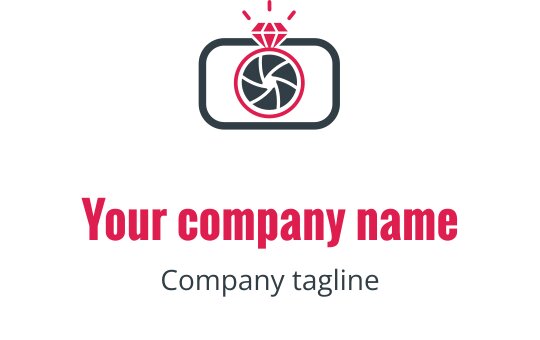 Kreativ logo design med et kameralinse og en diamant over