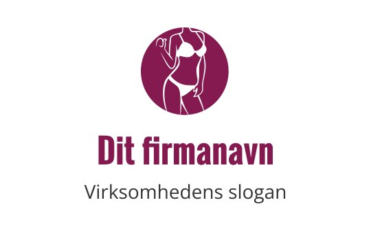 Stilig logo med en silhuett på en sirkulær mørkerød bakgrunn