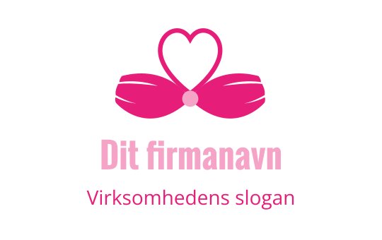 Lekent rosa logo design med hjerte og sløyfeelementer