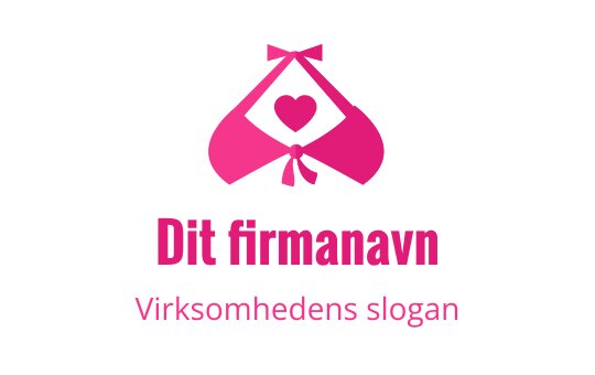 Lekent rosa logo design med hjerte og sløyfeform