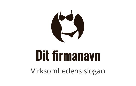Stilisert logo med en bikini-silhuett i en sirkelform