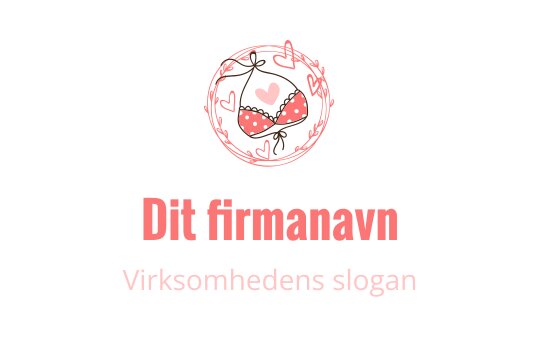 Lekent logo design med jordbær og hjerter i en sirkulær ramme
