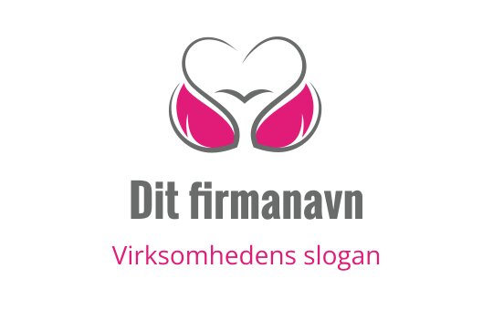 Stilig logo design med et hjerte og rosa elementer