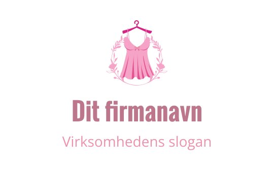 Elegant logo design av rosa kjole med blomsterdetaljer og kleshenger