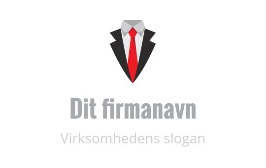 Stilig logo design med smoking, rød slips og sløyfe