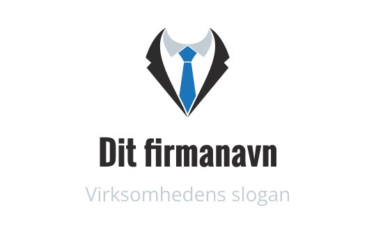 Profesjonell logo design med dress og slips i svart og blått