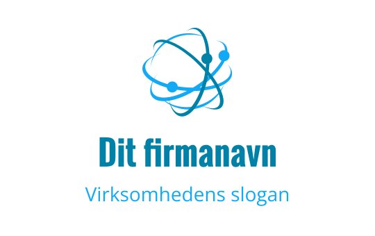 Moderne blå logo med et abstrakt atomstruktur