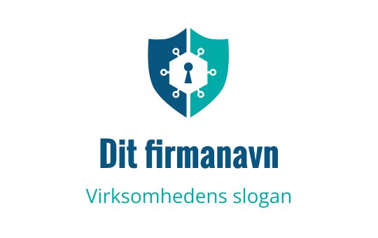 Skjoldlogo med nøkkelhull og sammenkoblede noder