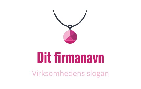 Stilig logo med et geometrisk rosa anheng på en halskjede