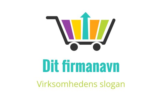 Fargerik handlekurv logo design med oppoverpilt og livlige stenger