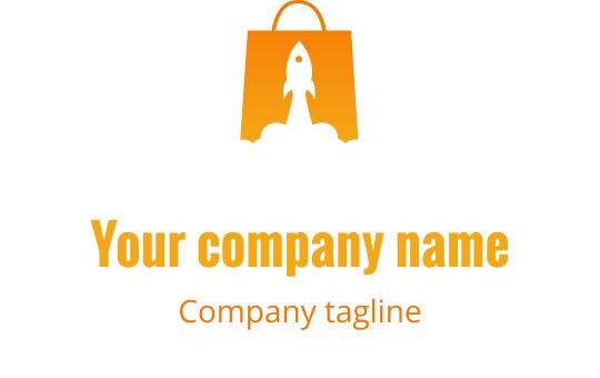 Elegant logo design med en silhuett av en oransje og gullveske