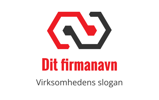 Moderne sekskantet logo design med røde og svarte sammenflettede former