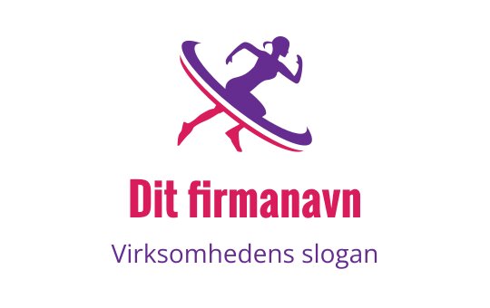 Dynamisk logo design med silhuett av en løper på et surfebrett