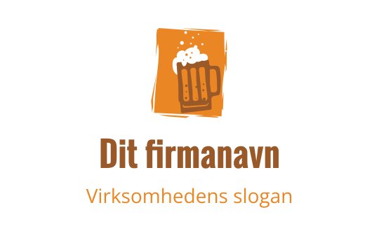 Moderne logo design av en ølkrus med oransje sprutbakgrunn