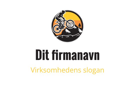 Dynamisk logo design for terrengsykling med solnedgang som bakgrunn