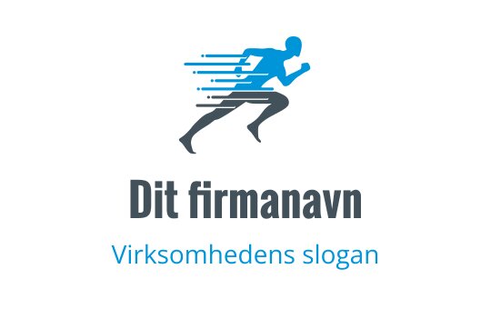 Dynamisk løper logo design med bevegelseslinjer i blått og grått