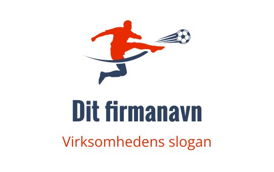 Dynamisk logo design med en spiller som sparker en fotball