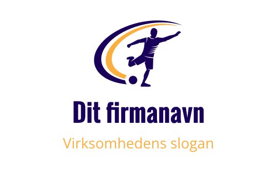 Dynamisk logo design med en spiller i bevegelse med en ball