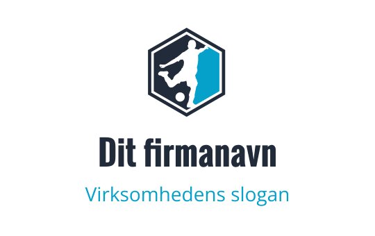 Dynamisk logo design med en spiller i aksjon innenfor et hexagon