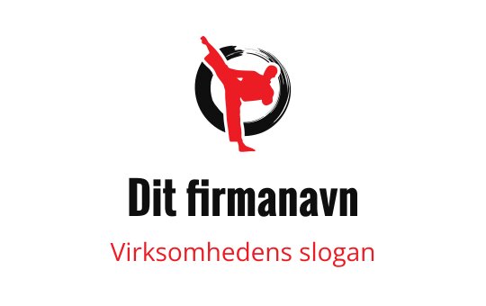 Dynamisk logo design for kampsport med en rød silhuett i aksjon