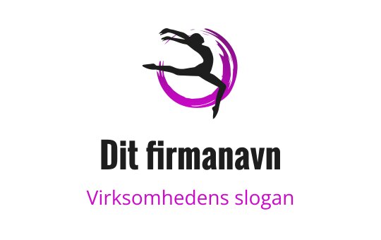 Dynamisk danser logo design med en livlig lilla sirkulær bakgrunn