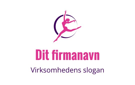 Dynamisk danser logo design i rosa og lilla nyanser