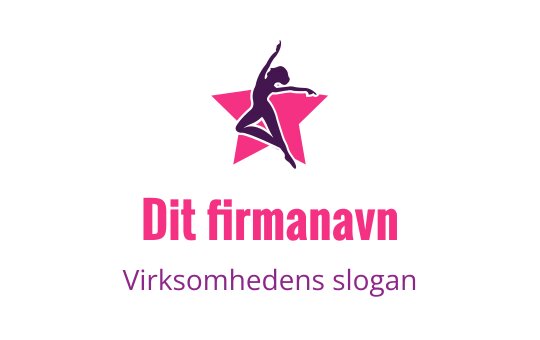 Dynamisk danser logo design med en rosa stjernebakgrunn