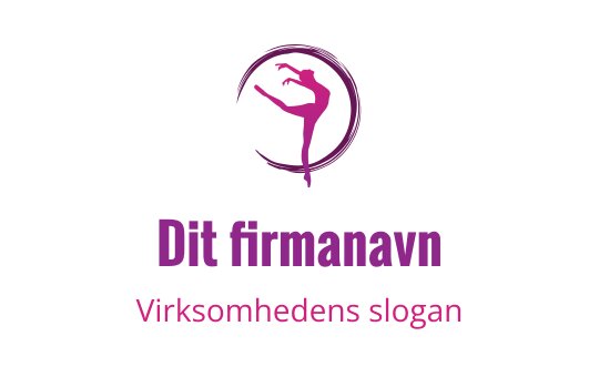 Elegant danser logo design i rosa med sirkulært aksent
