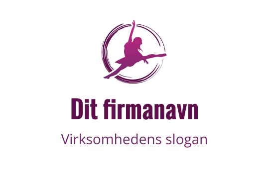 Dynamisk danser logo design i livlig lilla med sirkulære detaljer